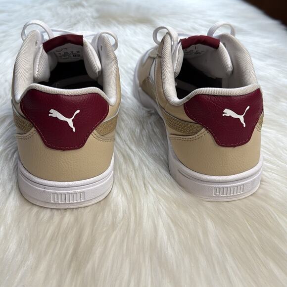 Puma White and Burgundy Carter Color Block Sneakers - Picture 4 of 8